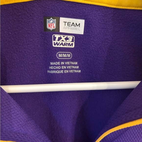 Minnesota Vikings NFL Team Apparel TX3 Warm Purple 1/4 Zip Pullover Size Medium - Picture 2 of 5